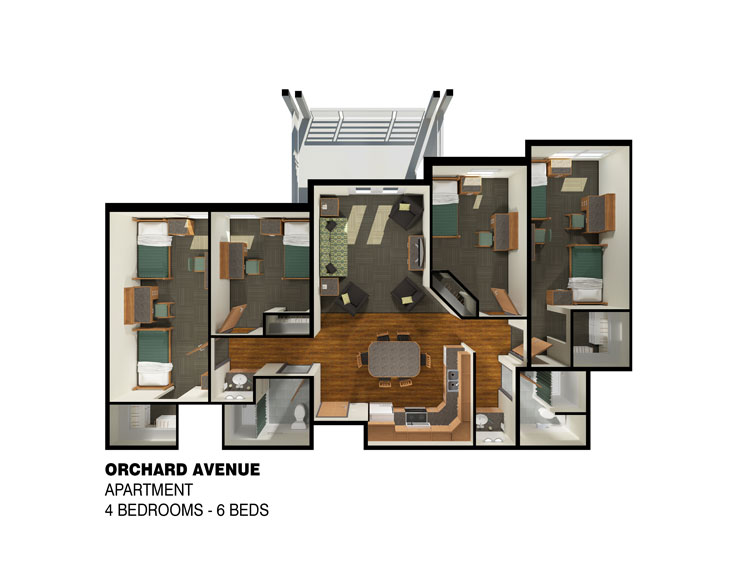 6 bed layout